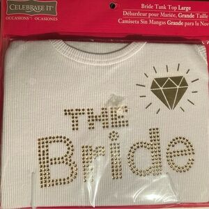 Celebrate It White and Gold Bride Tank Top